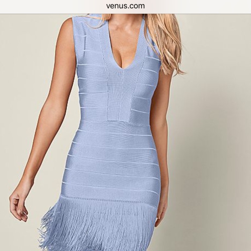 Venus bodycon dress with fringe