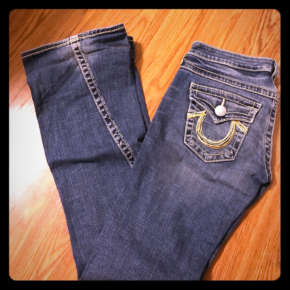 Only worn once!! True Religion Flare jeans!