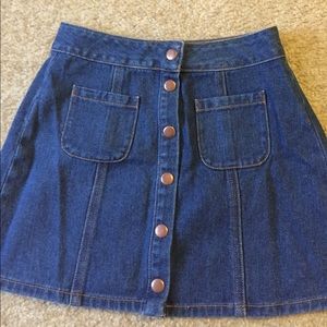 Button Up Jean Skirt
