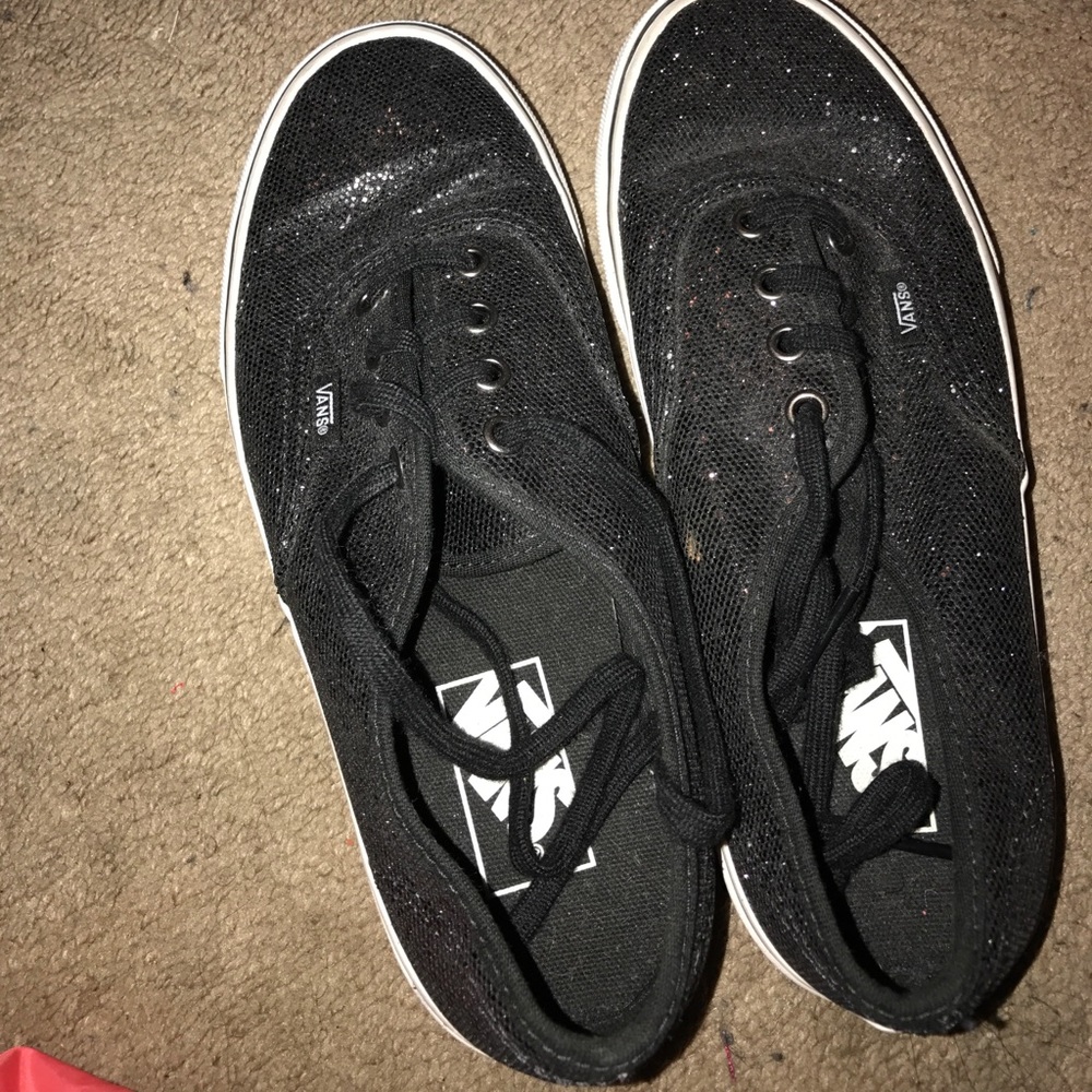 Black glitter Vans