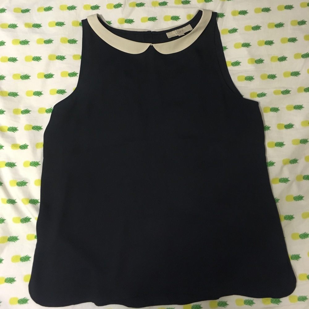 Loft Peter Pan collar sleeveless blouse