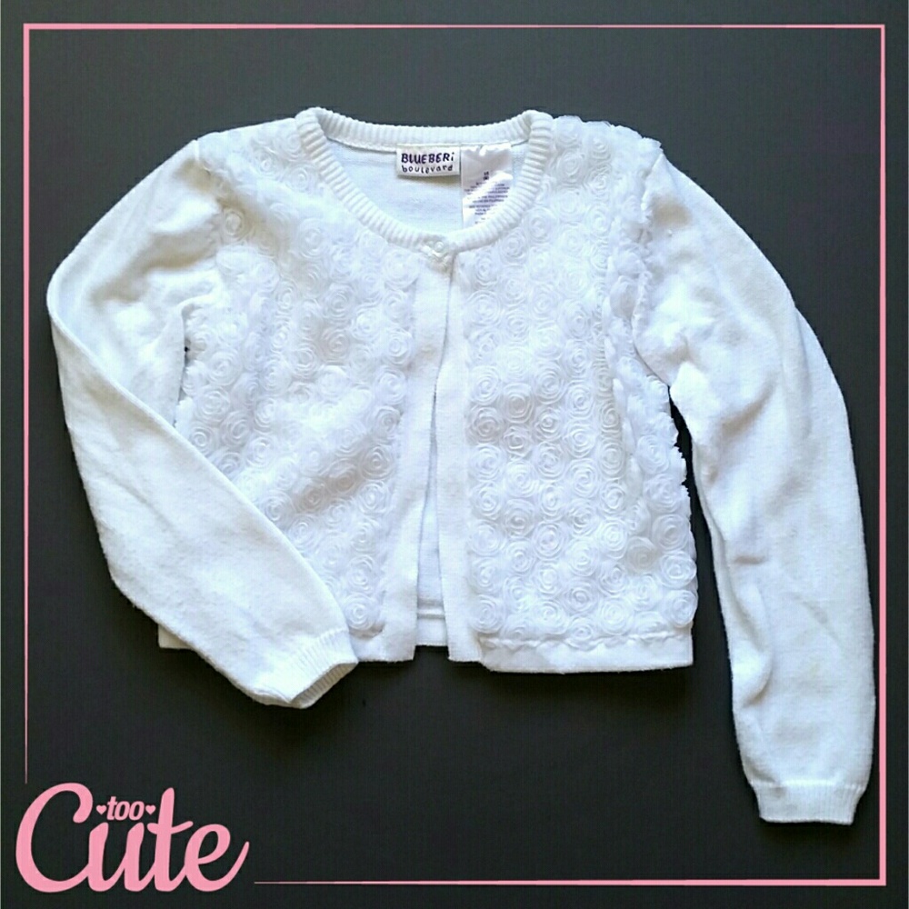 M White rose cardigan