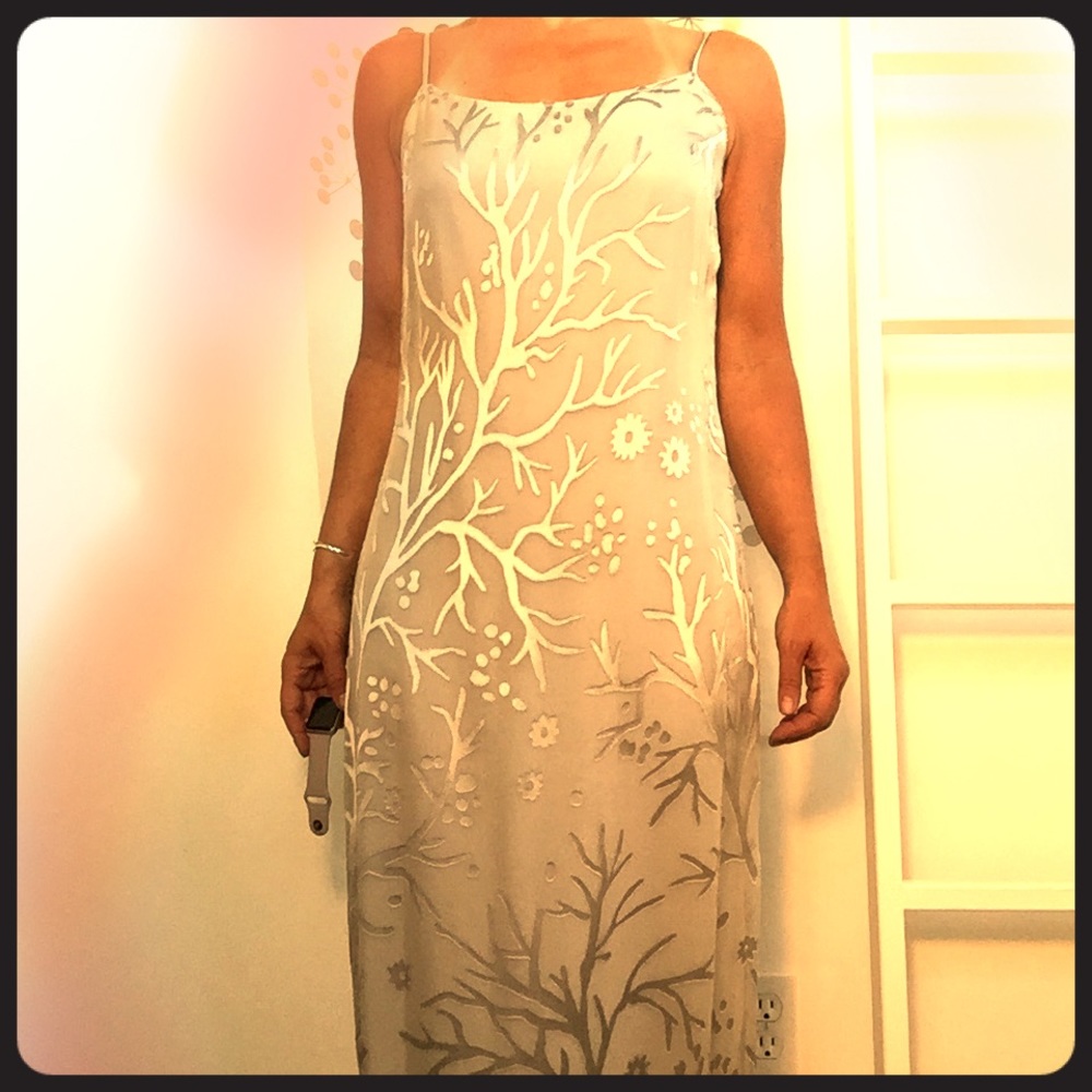 Silver sheath maxi dress