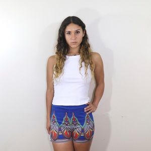 Patterned High Waisted Shorts