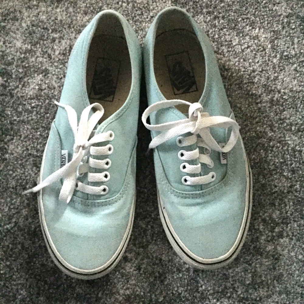 Crystal blue low top classic vans