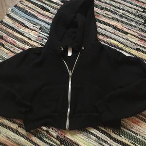 American Apparel Cropped Hooded Zip Up Sweatshirt