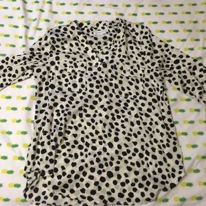 Liz Claiborne Dalmatian print 3/4 sleeve blouse