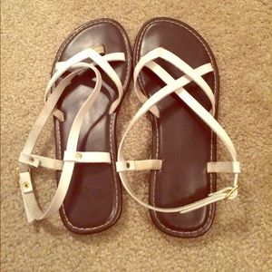 Brown with White Strappy Sandals