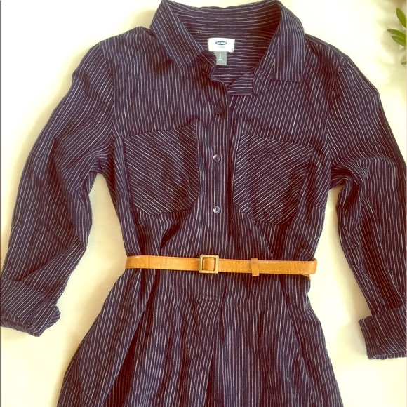 Old Navy Dresses & Skirts - Navy Button Down Pinstriped Dress.