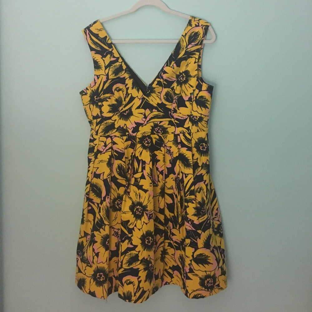 J. Crew floral pleated fit & flare dress