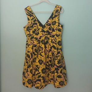 J. Crew floral pleated fit & flare dress