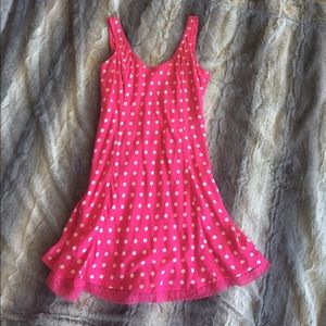 Women's Abercrombie & Fitch pink polka dot dress.