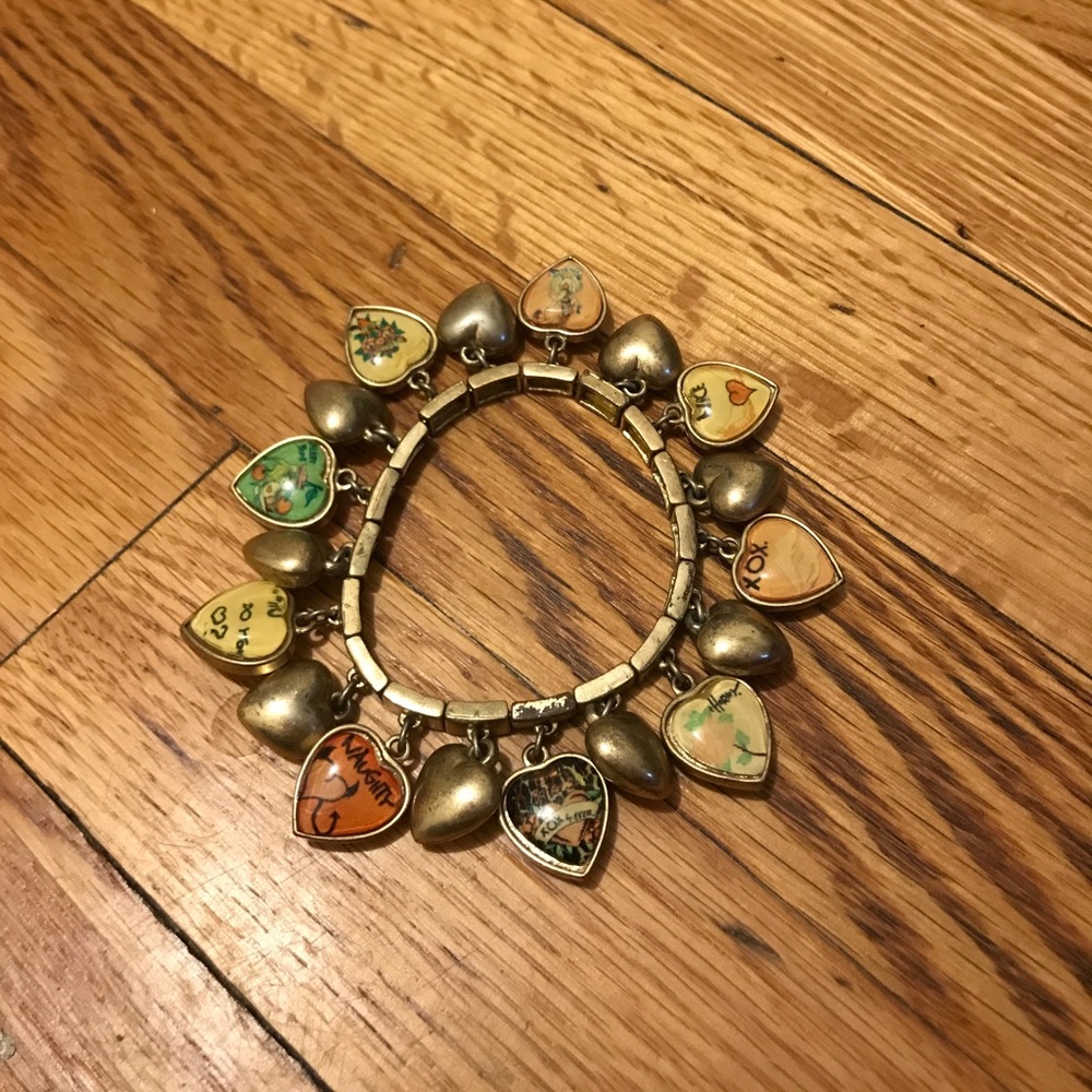 Betsey Johnson heart charm bracelet