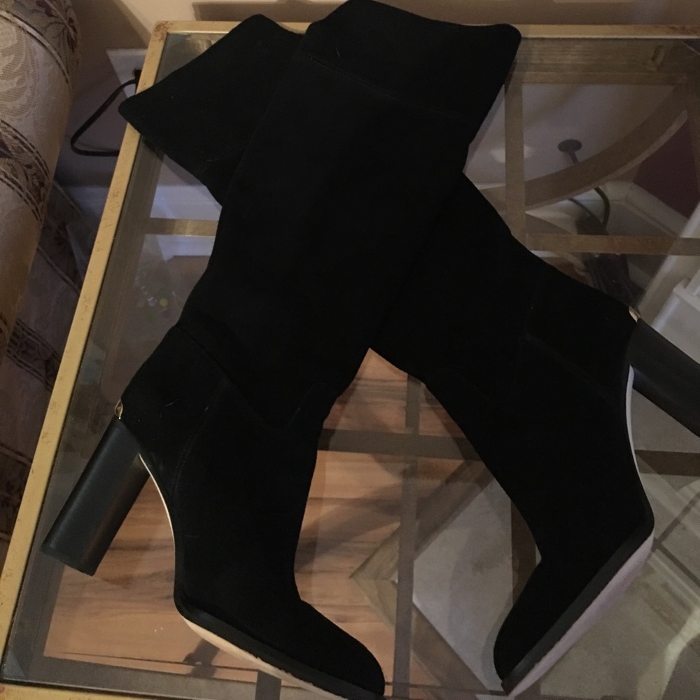 Black Suede MK Knee Boots