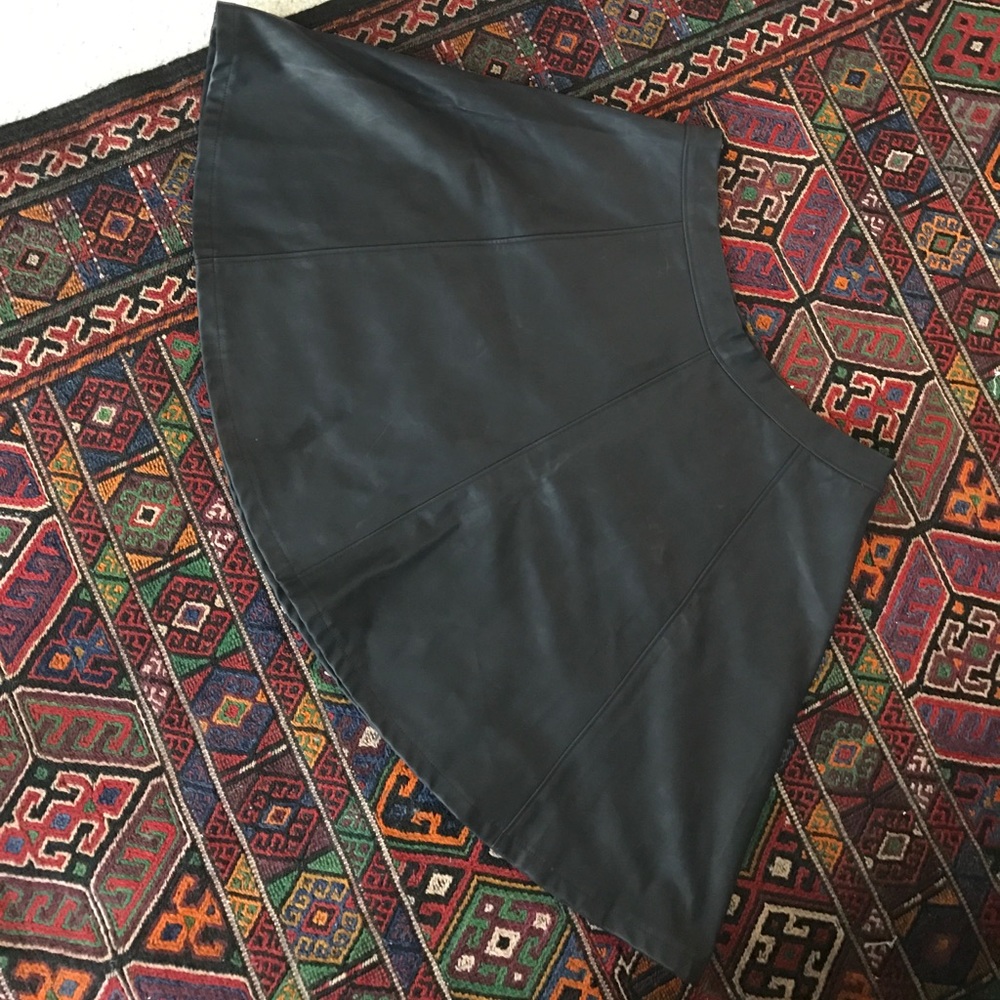 Faux leather black mini skirt