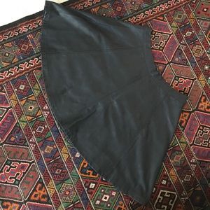 Faux leather black mini skirt