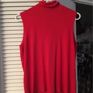 Red Turtle Neck Tank