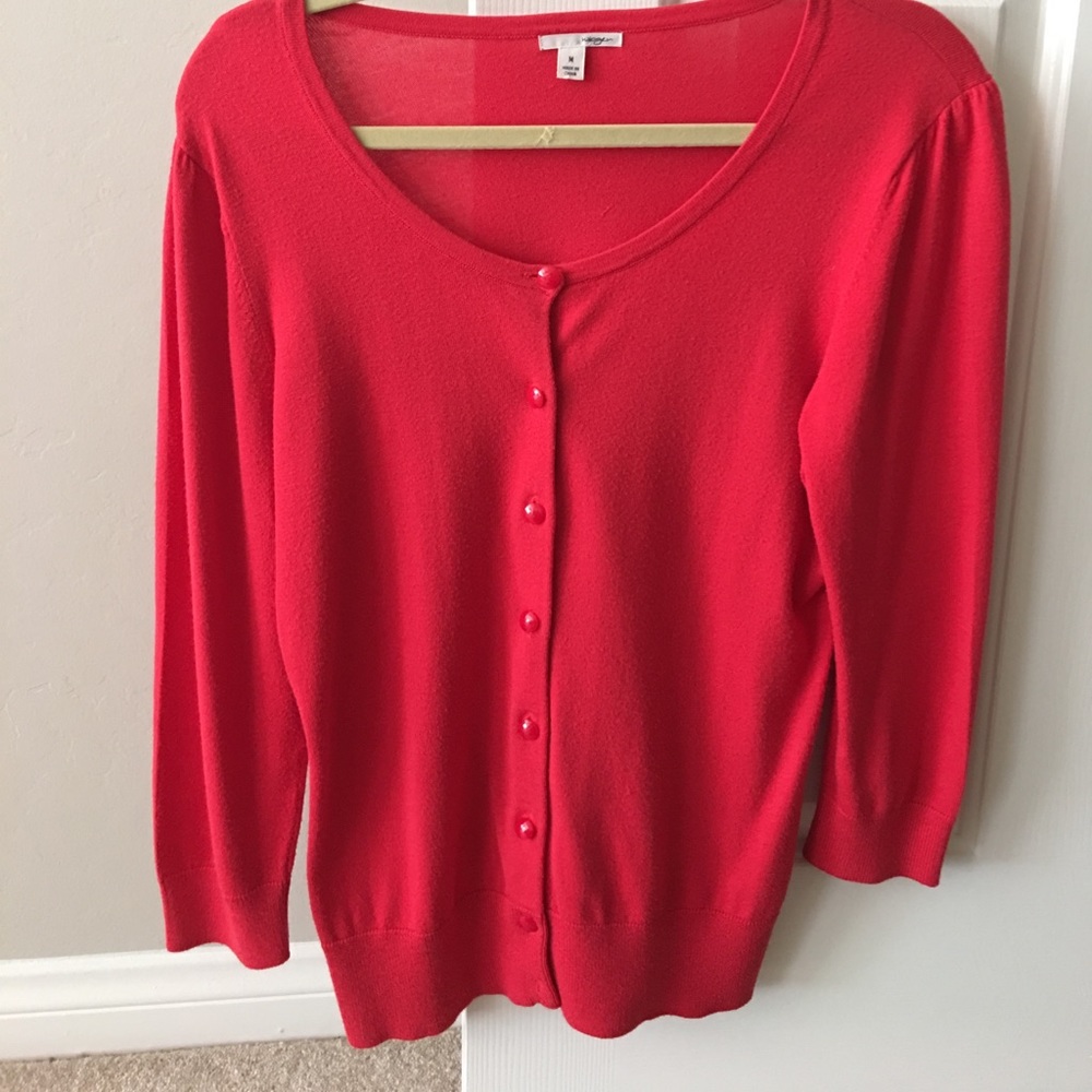 Red Nordstrom Halogen cardigan