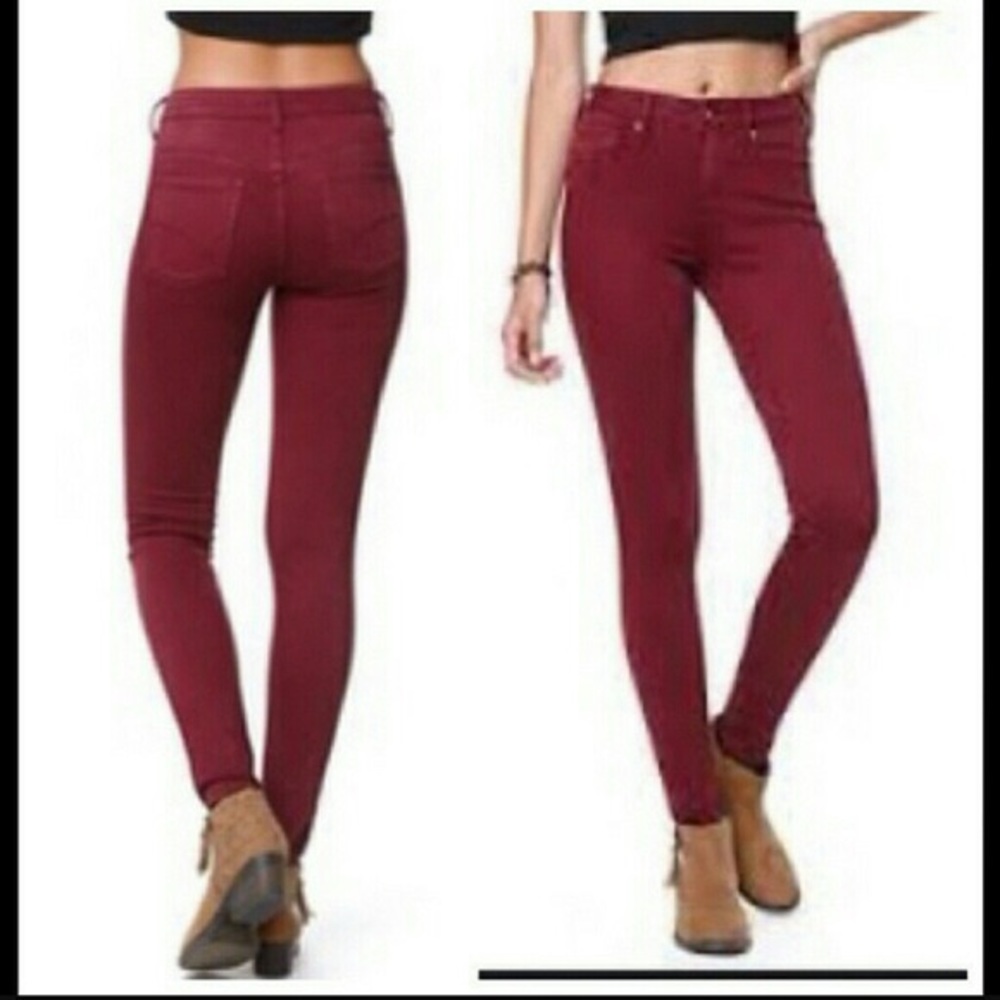 pacsun maroon skinny jeans