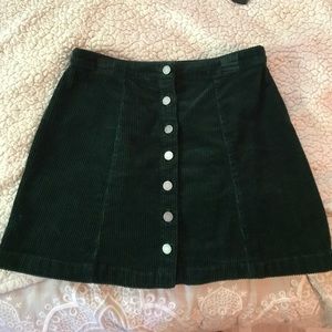 Forrest green corduroy high waisted skirt