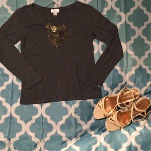 🎀LOFT Gray Long Sleeve