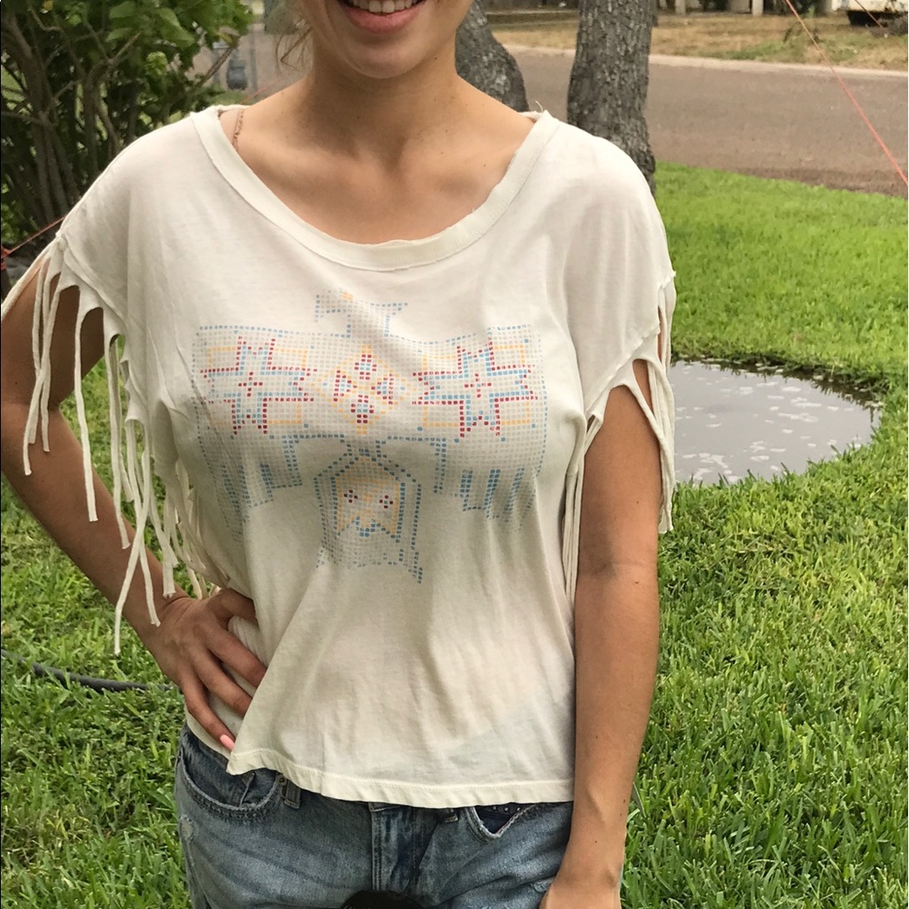 Aztec fringe top