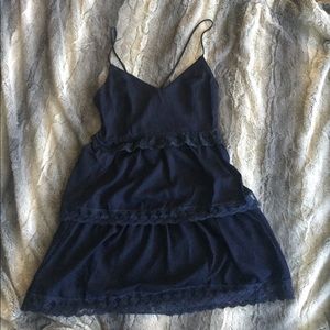 Women's dark blue mini dress.