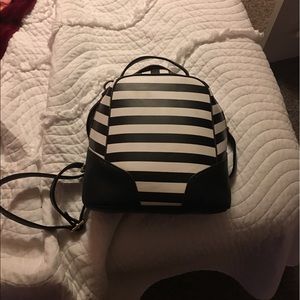 Black and White Stripe mini backpack