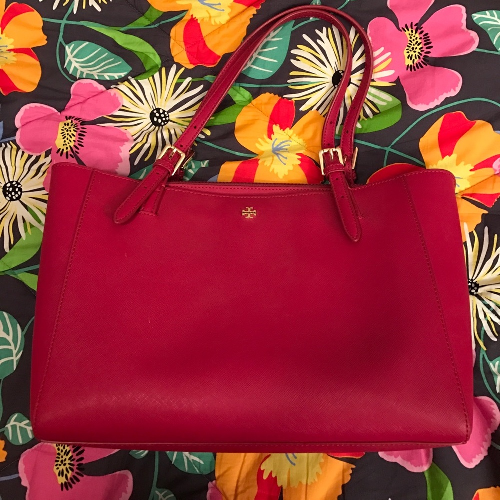 Tory Burch Saffiano Leather York Buckle Tote