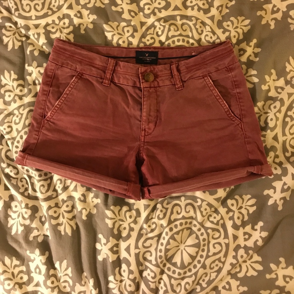 Bergundy midi shorts