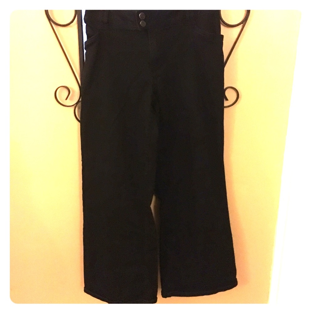 Lane Bryant wide leg black jeans size 18 short
