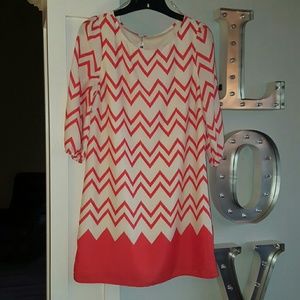 Pink owl boutique Chevron dress
