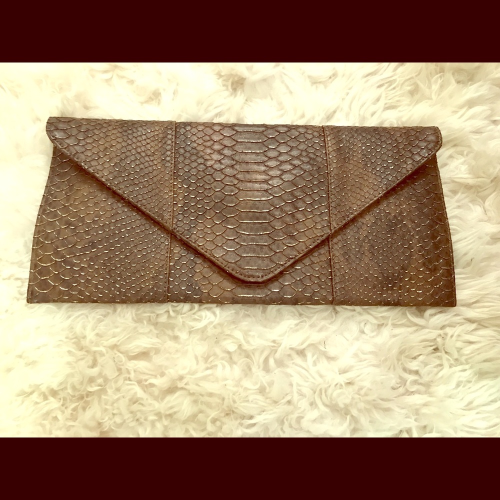 Purrfect Faux Snakeskin Clutch