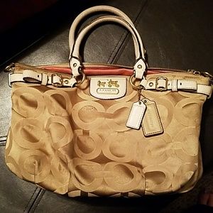 Beige Coach purse