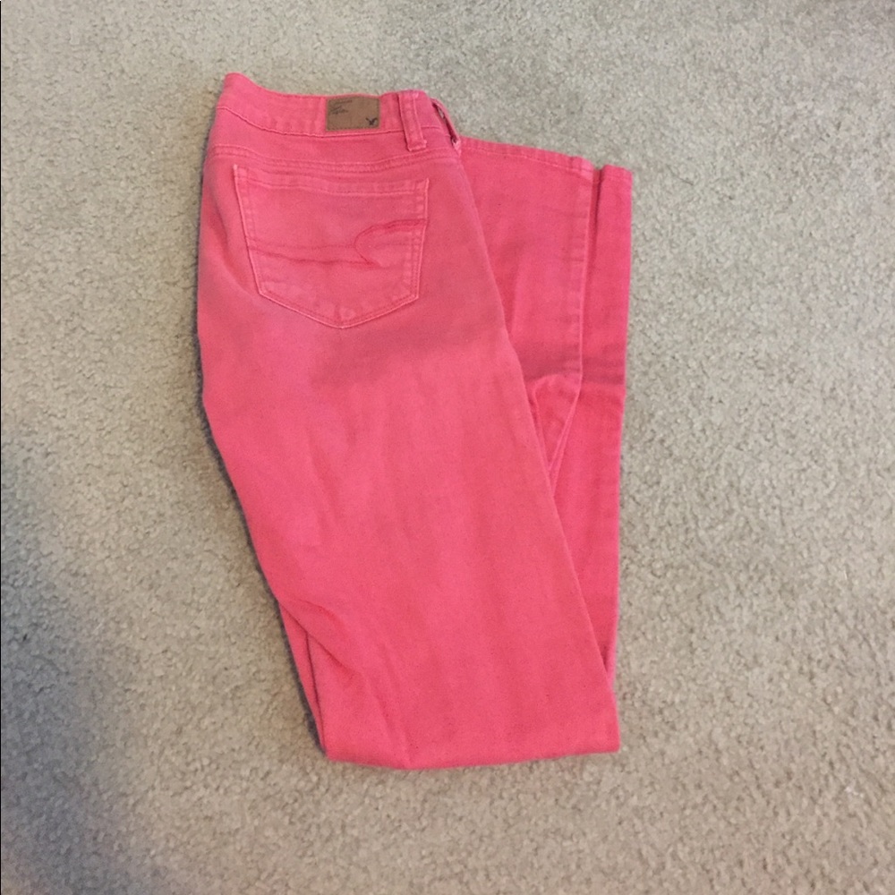 American eagle coral skinny jeans