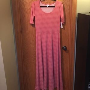 LulaRoe Ana Dress. Size Large. Pink patterned