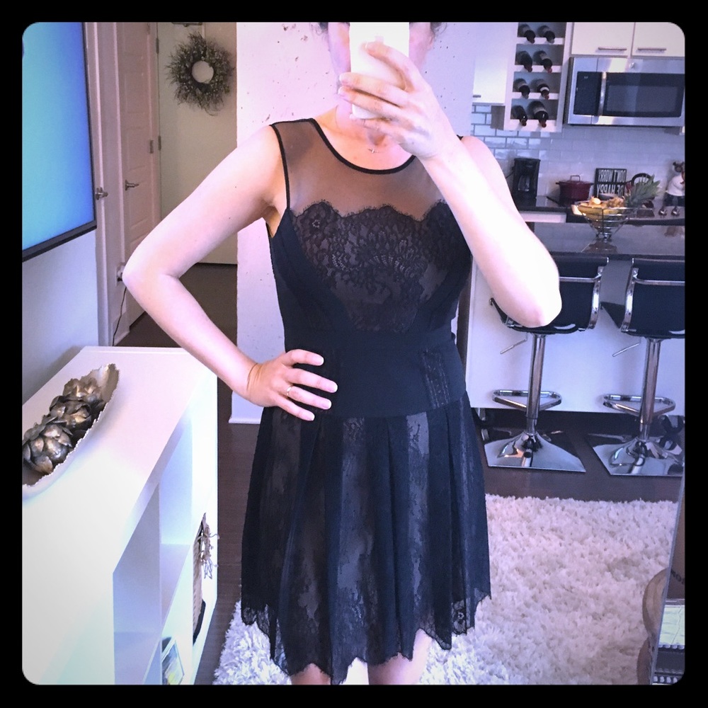 NWT bcbgmaxazria lace black dress size 2.