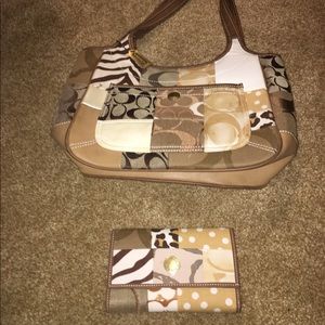 Coach bag with matching wallet