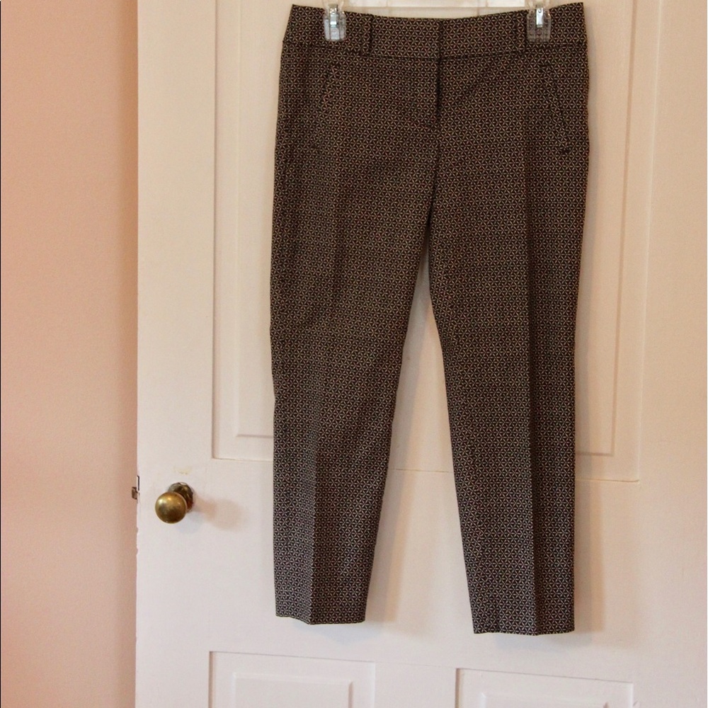 Loft Flower Pattern Gray Ankle Slacks - image 2