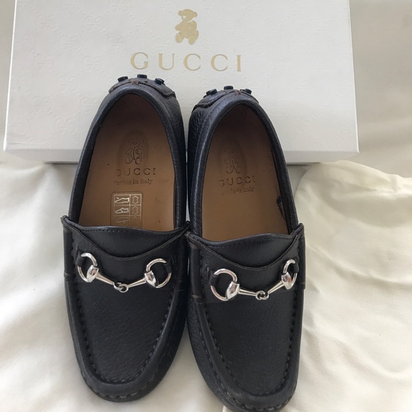 Gucci boys brown leather horsebit drivers sz 28 - Picture 2 of 8