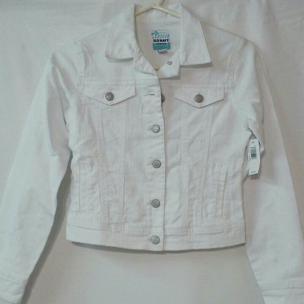 Girl's White Old Navy Jean Jacket