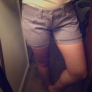 Lilac True Religion Cut Off Shorts