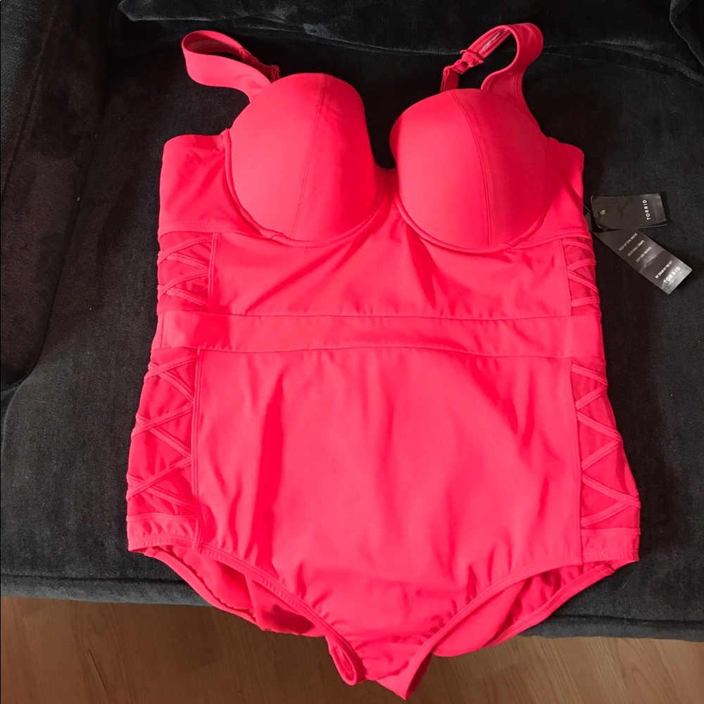 Torrid one piece red bathing suit