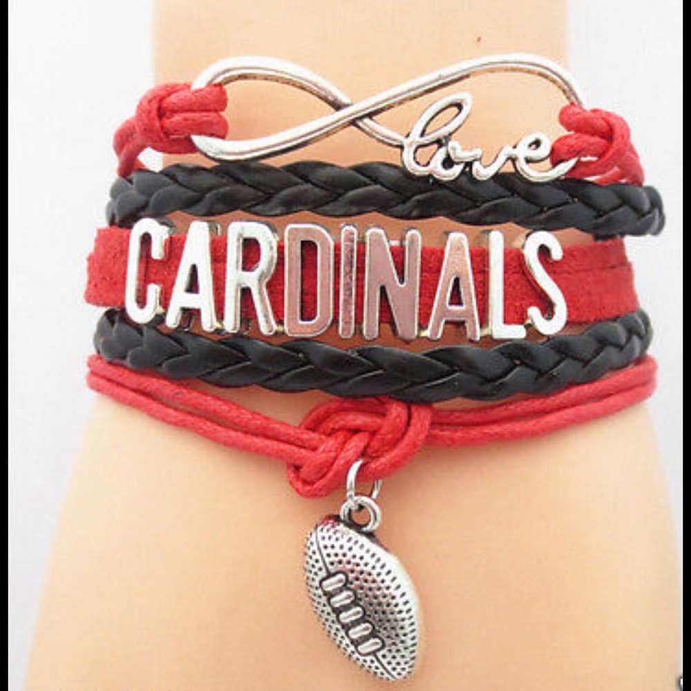 NFL Infinity Love CARDINALS Football š Bracelet - Picture 1 of 1