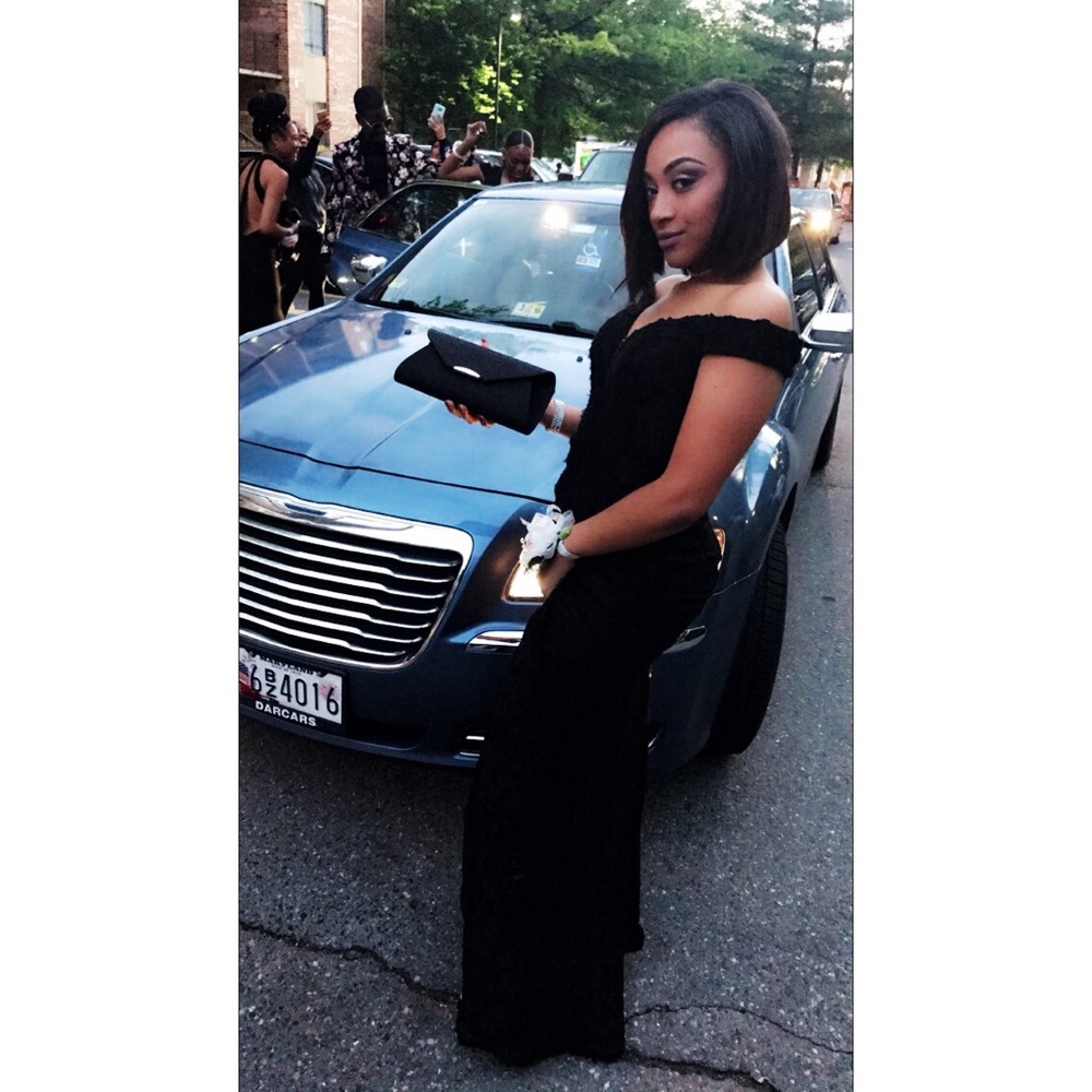 Clarisse Black Lace Prom Dress