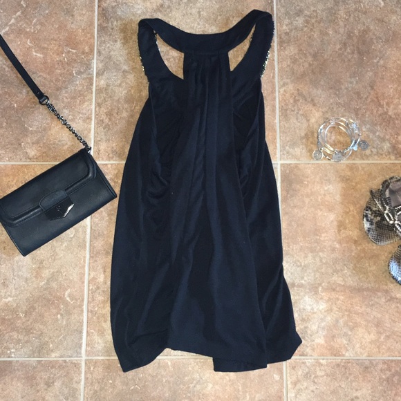 *MOVING SALE*BUY NOW* Jeweled Black Tank - Picture 2 of 4