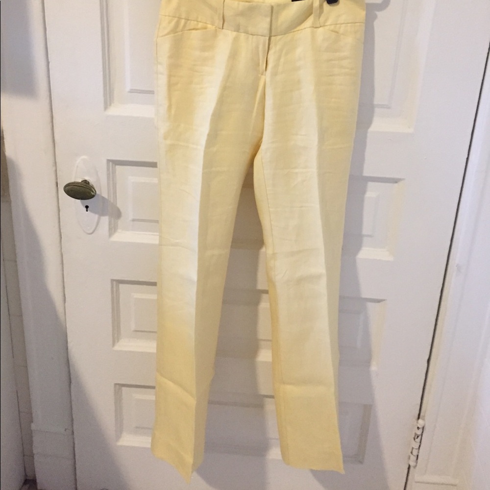 NWT pale yellow linen pants from the Limited