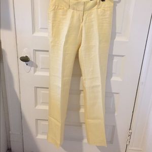 NWT pale yellow linen pants from the Limited