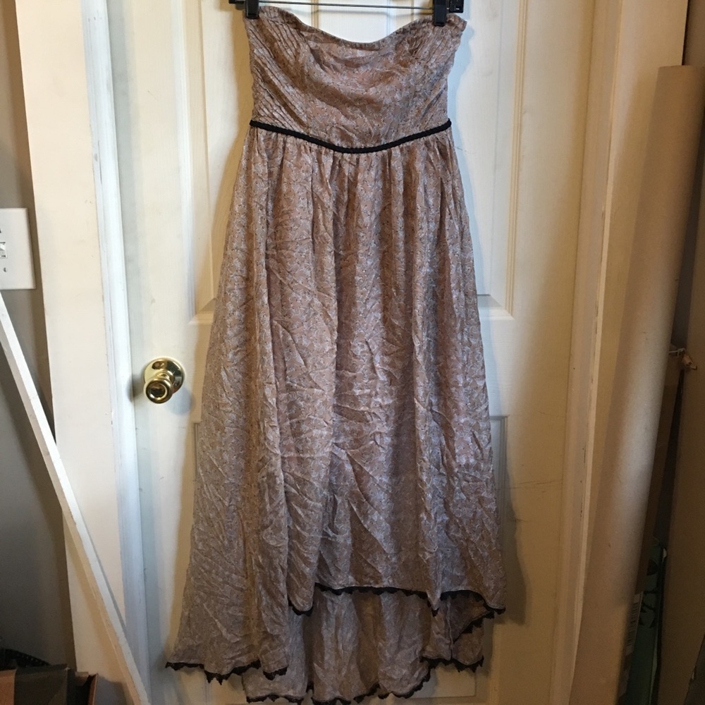 Line & dot zebra silk high low small dress