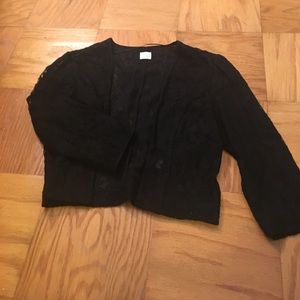 black lace cardigan - cropped with ¾ sleeves